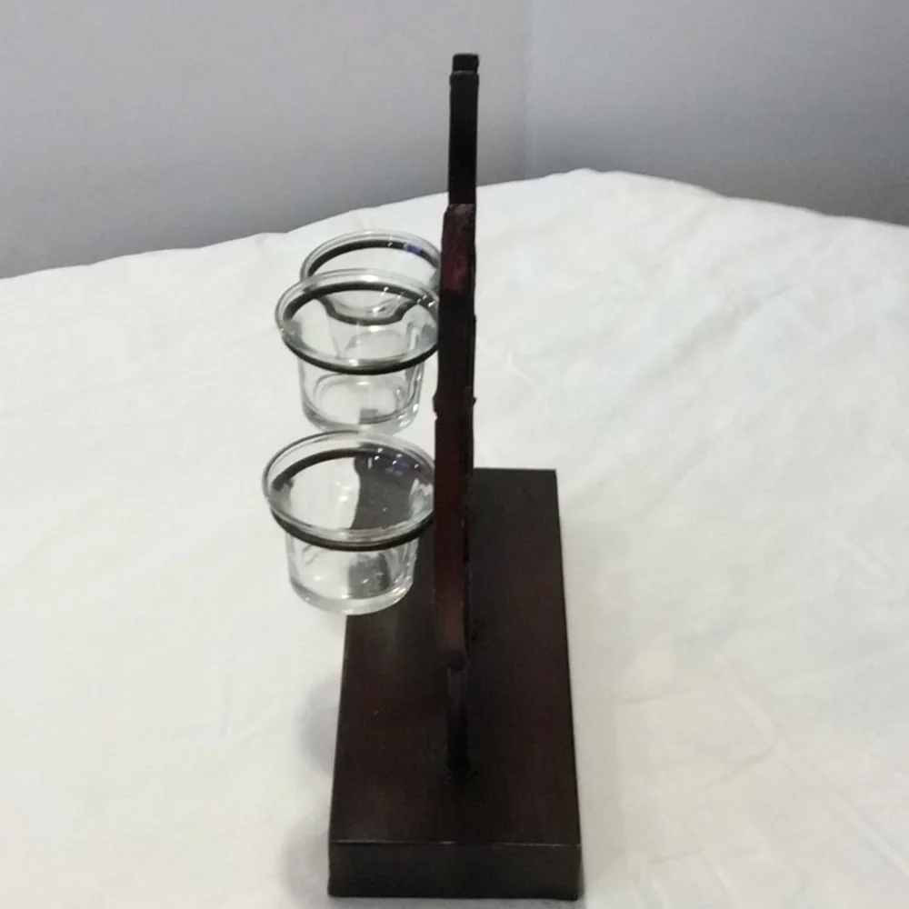 3 Leaf Votive Candle Holder Tea Lite Metal Stand